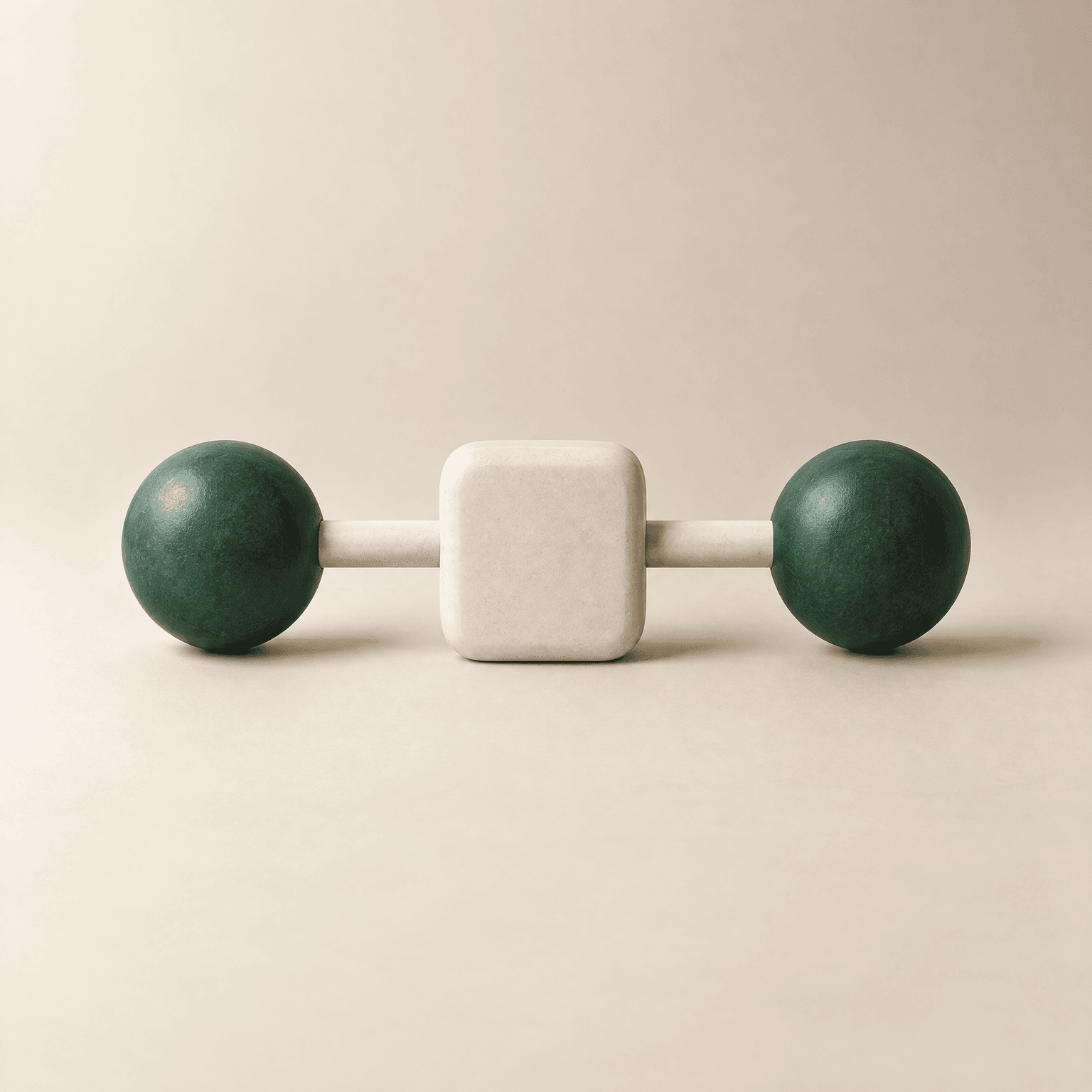 Ivory company square between two green nodes — two partners, one business